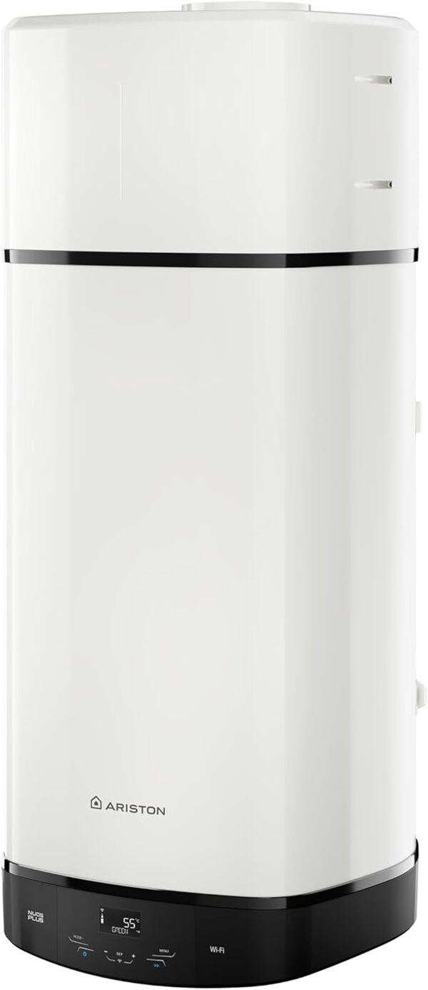 Ariston Nuos Plus Wifi, Chauffe Eau Thermodynamique Électrique 80L, 80% Économies d'Énergie, Fonction Photovoltaïque, Installation France, Silencieux 45 dB, COP 2,77, Compact, Commande à Distance [Classe énergétique A+]