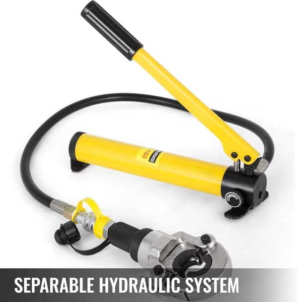 VEVOR Pince à Sertir Hydraulique Forme TH/V 12-28/16-32 Kit de Pince de Sertissage Multicouche Force de Pression 6 T Sertisseuse Tête Pivotante à 360°, avec Bouteille pour Tuyaux PE PEX PB