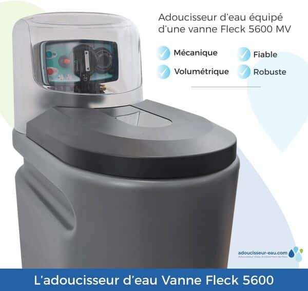 Adoucisseur D'eau 30L Fleck 5600 MV Mécanique Volumétrique Anti Calcaire Fabriqué En France