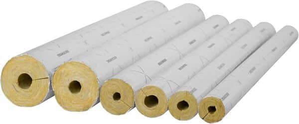 Isolation des tuyaux en laine de roche Rockwool en aluminium laminé WLG 0,035 différentes tailles (28x30mm/20m)
