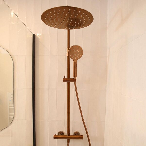 Essebagno Luisa colonne de douche thermostatique cuivre brossé