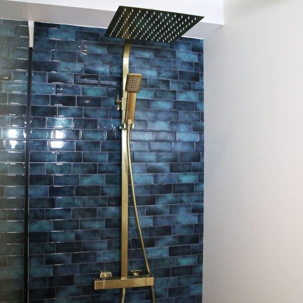 Essebagno Quartos colonne de douche or brossé avec thermostatique 300