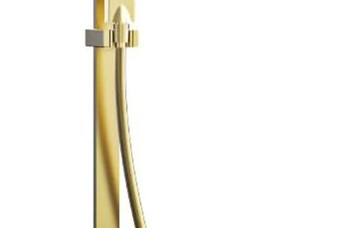 Test Essebagno Quartos : colonne de douche or brossé avec thermostatique 300