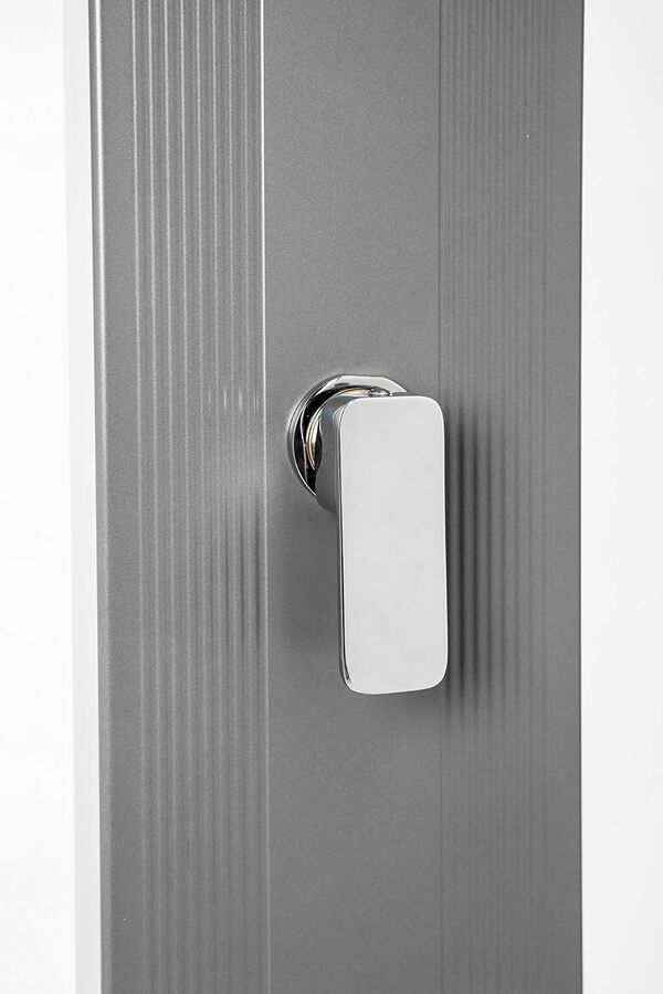 Steinbach Douche Solaire Slim Line Deluxe - 049046 - Douche de Jardin argentée avec réservoir en Aluminium de 24 L et pommeau de Douche Auto-détartrant - 2,25 m de Haut