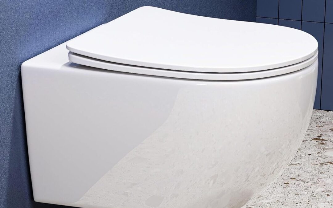 Test cuvette WC suspendu céramique blanche - soft-close et sans rebord