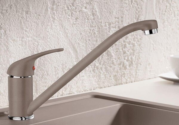 BLANCO DARAS – Mitigeur Haute Pression pour la Cuisine – Modèle Compact d'Entrée de Gamme au Design Classique avec Bec Haut et Long – Blanc – 517724