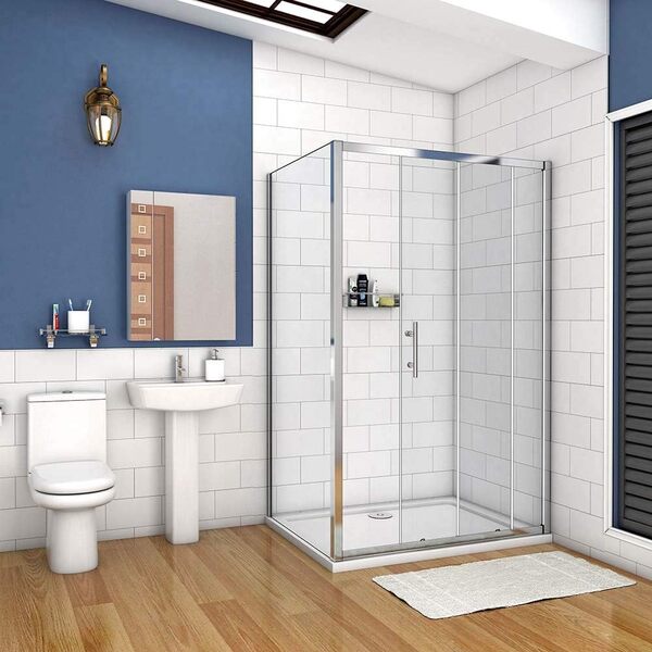 AICA cabine de douche 120x80cm porte coulissante plus une paroi latérale hauteur :190cm
