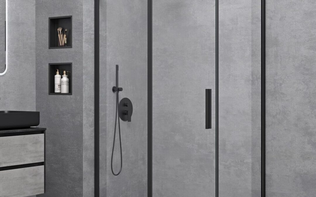 Test de la douche Doporro Ravenna18K Schwarz 90x140 cm