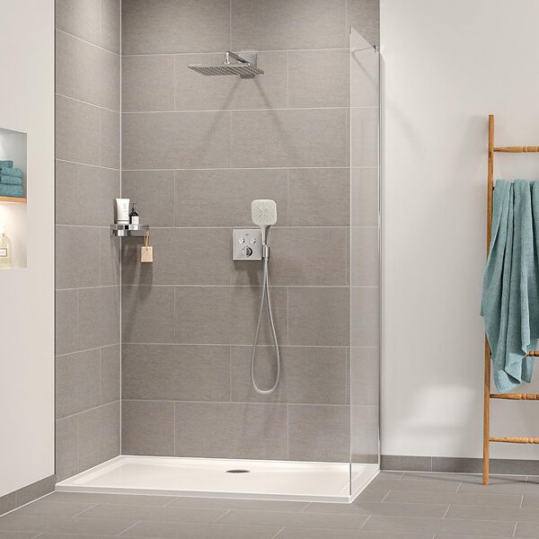 GROHE Precision SmartControl, Ensemble de Douche Encastré 2 sorties, Douche de Tête Vitalio Rain Mono 310 Cube, Douchette Vitalio Smartactive 130 3 jets, Flexible 1,5 m, Chromé, 34876000