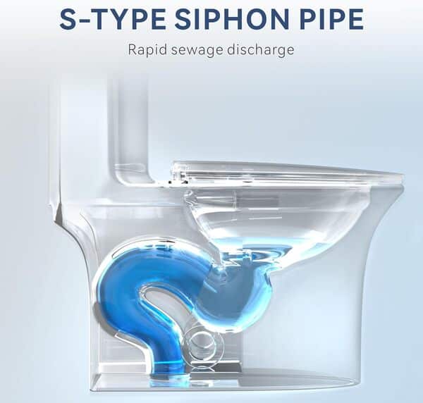 JINGZE WC double chasse d'eau allongé standard une pièce pour salle de bain hauteur confort en blanc