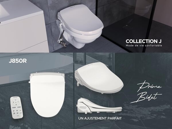 LEEVENTUS-J850R-Version S-Marque allemande-Siège de toilette de douche haut de gamme avec chauffe-eau instantané (sans réservoir  !) -technologie pour une pression d'eau maximale !