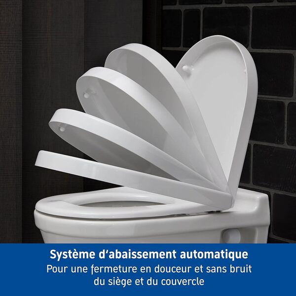 Duravit Abattant WC Starck 3, Abattant WC avec amortisseur de fermeture, Abattant Toilette en Uréa-Duroplast, avec Charnières en Acier Inoxydable, Blanc