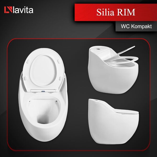 WC Lavita Blanc Plastique Rectangulaire Montage au sol