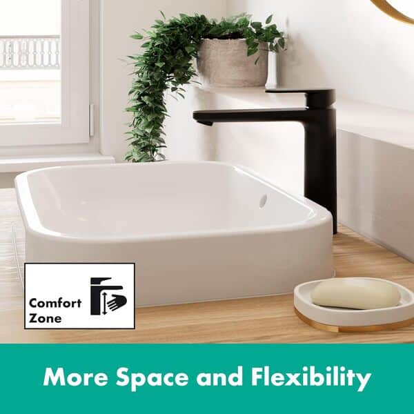 hansgrohe Vernis Blend Mitigeur de lavabo 190 sans tirette ni vidage, noir mat, 71582670