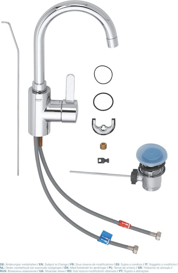 Grohe Mitigeur Lavabo Eurosmart Cosmopolitan, Taille L, Chromé, 32830001 (Import Allemagne)
