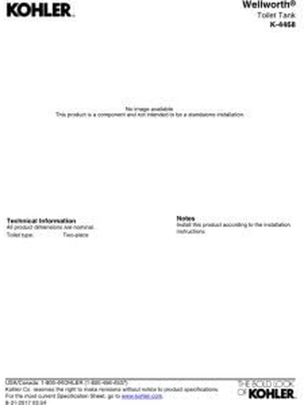 Kohler K-4468-0 Wellworth 1.6 gpf Tank, White