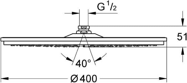 Grohe 28778000 RainShower Cosmopolitan 400 Douche de tête 1 Jet Argent Argent