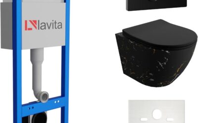 Test : élément mural Lavita LAV 101 avec WC et évier suspendu SOFI SLIM FIRE noir