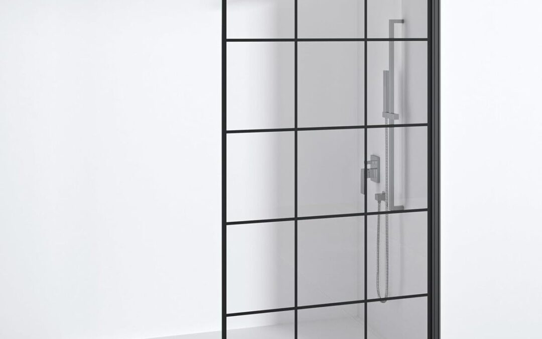 Test paroi de douche fixe 90 cm - profilés noir mat - verre trempé 8 mm
