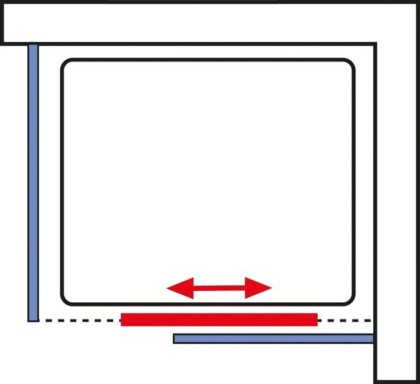 Schulte cabine de douche complète en kit 120 x 90 x 204 cm (bac de douche inclus), profilé noir avec receveur et robinetterie, porte coulissante, ouverture vers la droite, verre de sécurité