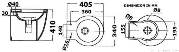 OSCULATI WC électrique Slim 12 V