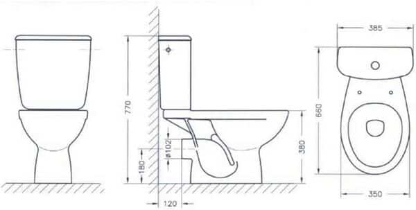 Pack WC à poser 3/6L ROCA SOPHIA sortie horizontale - Blanc