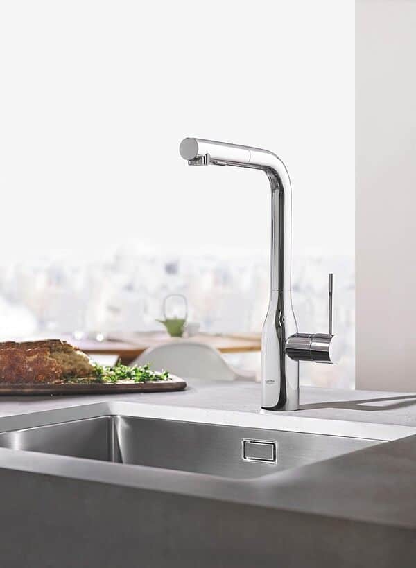 GROHE Essence Mitigeur monocommande pour Evier de cuisine,avec Douchette Extractible, Chromé, 30270000