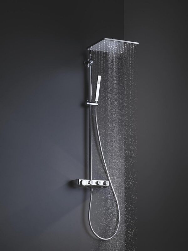 GROHE Colonne de douche thermostatique Euphoria SmartControl System 310 Cube Duo 26508000 (Import Allemagne), Chromé, 310 mm [Classe énergétique B]