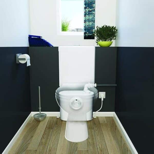 SFA - Sanibroyeur Silencieux (46 dB) Up - Broyeur WC ร Placer Derriรจre un WC - Installation Discrรจte - Maintenance Facilitรฉe - 33,9 x 22,2 x 29 cm - 400W - Made in France