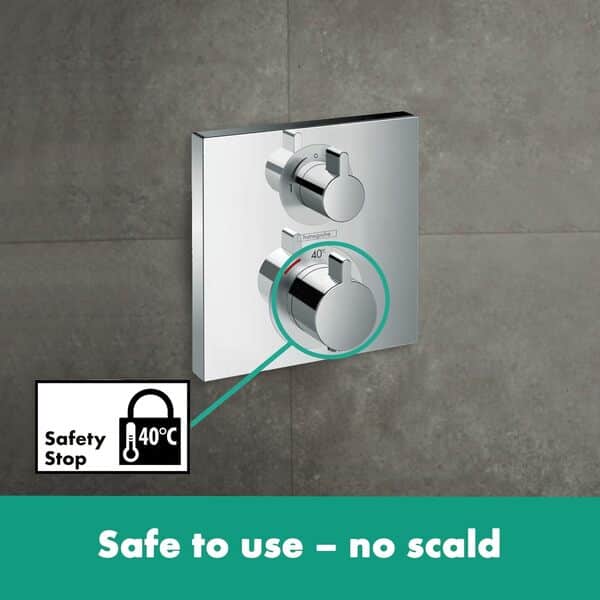 hansgrohe Thermostat Ecostat Square mitigeur de douche 2 fonctions Chromé