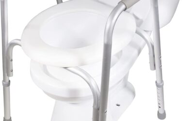 Test abattant WC surélevé avec cadre de sécurité ajustable