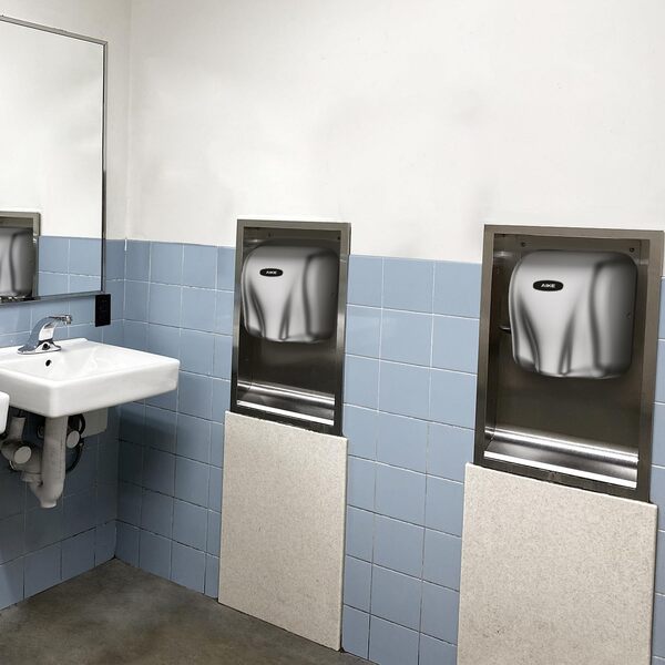 AIKE AK2801B Éléphant Sèche Main Électrique Mural, Sèche-Mains Automatique en Acier Inoxydable, avec Filtre HEPA Haute Efficacité, 1450W, 10-15 Secondes pour Sécher Les Mains