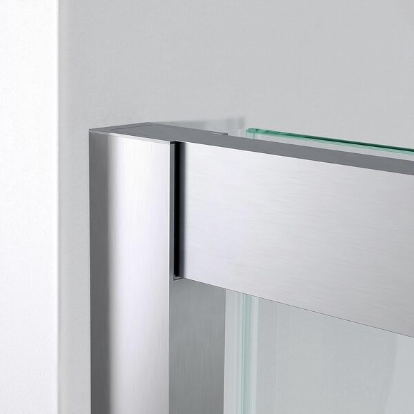 BELLOBATH - Paroi de douche 2 panneaux dont 1 coulissant en niche - Largeur réglable 140-145 cm - Hauteur 195 cm - Verre securit trempé anticalcaire 6 mm des deux côtés - Profilés argent brillant