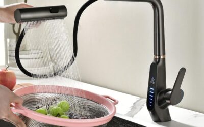 Test : robinet cuisine extractible LED pivotant 360° gun gray