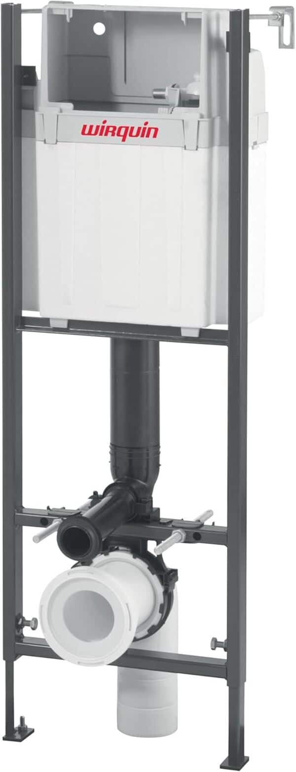 Wirquin 55722931 Wc suspendu universel Lineo Sunrise avec plaque de commande double chasse blanche