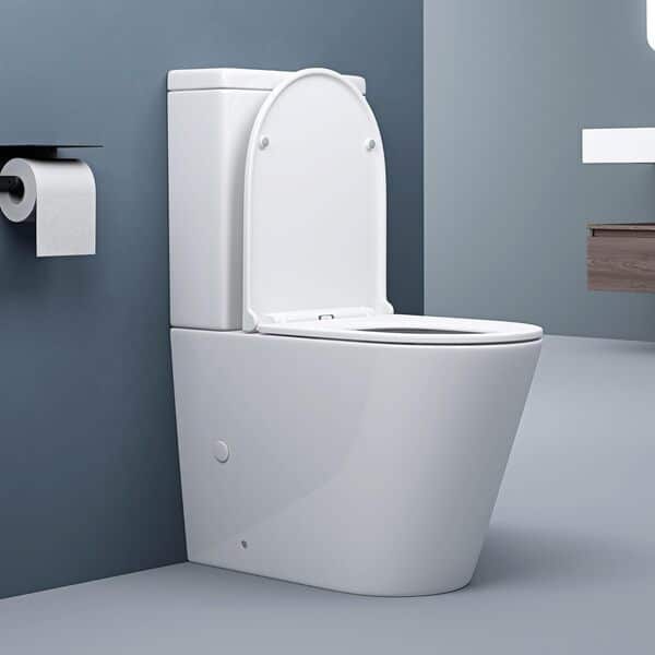doporro WC à Poser Céramique Blanc Toilette avec Réservoir Abattant Silencieux avec Frein de Chute Stand108T