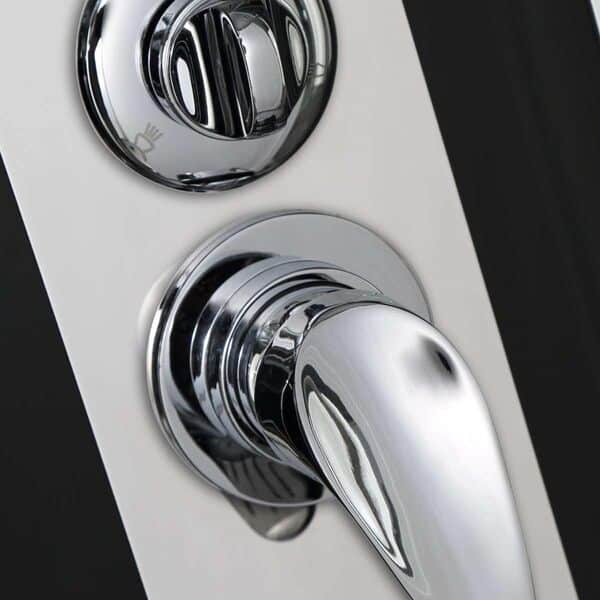 Cabine de douche complète Trend 3 noire – 80 x 120 x 215 cm – Avec radio, Bluetooth et haut-parleur, verre de sécurité, douche complète, avec receveur de douche, aluminium chromé, cabine de douche