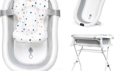 Test de la baignoire bébé Moovkee 80 cm avec thermomètre et coussin