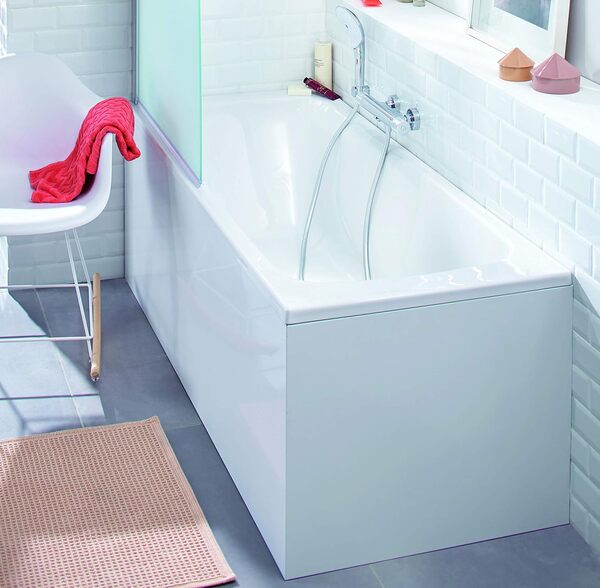 Jacob Delafon - Baignoire Rectangulaire STIL, avec Vidage et Pieds - 150 x 70 cm - Matériaux recyclés - Réparable - Surface Antibactérienne - Fabrication Française - Blanc - E60530-00