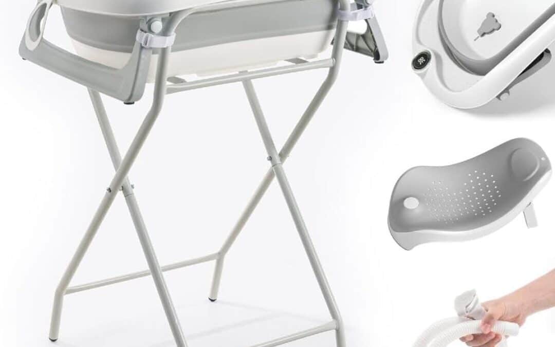 Test : baignoire bébé pliante XXL avec support et thermomètre 2.0