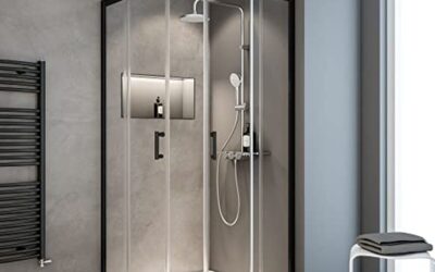 Test: douche d&rsquo;angle Schulte noir encadrée 90×90 cm