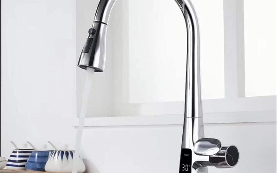 Test du robinet de cuisine avec douchette et affichage LED