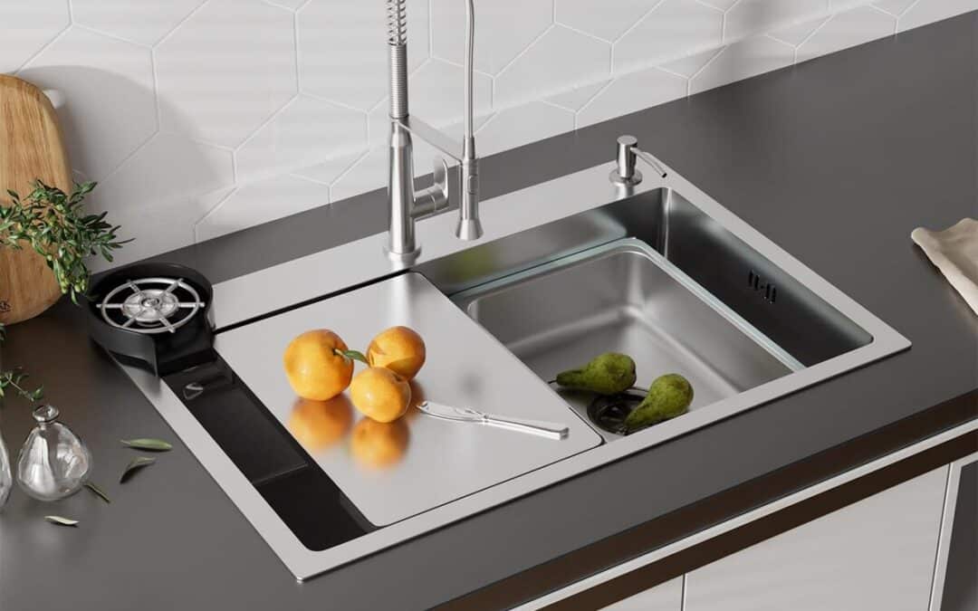 Test : évier inox multifonction 70x45x22 cm avec accessoires pratiques