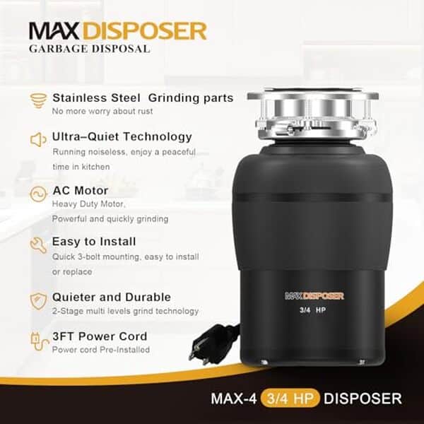 Découvrez notre évaluation détaillée du broyeur de déchets Max Disposer 3/4 HP : efficacité, silence et performance pour une cuisine propre и без détritus