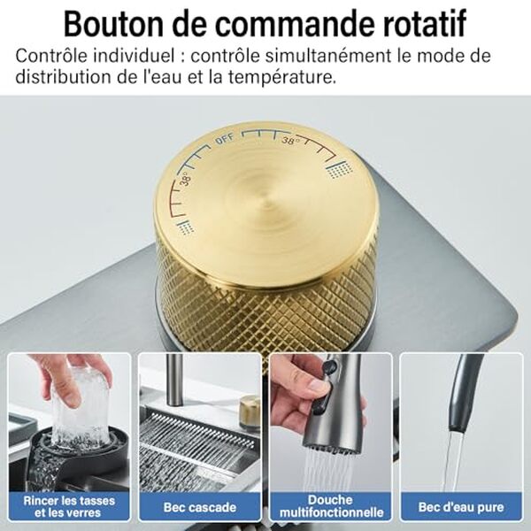Découvrez notre test complet de l'évier Cesinkin : un modèle multifonction avec robinet haute pression et bec extractible pour une cuisine moderne et pratique