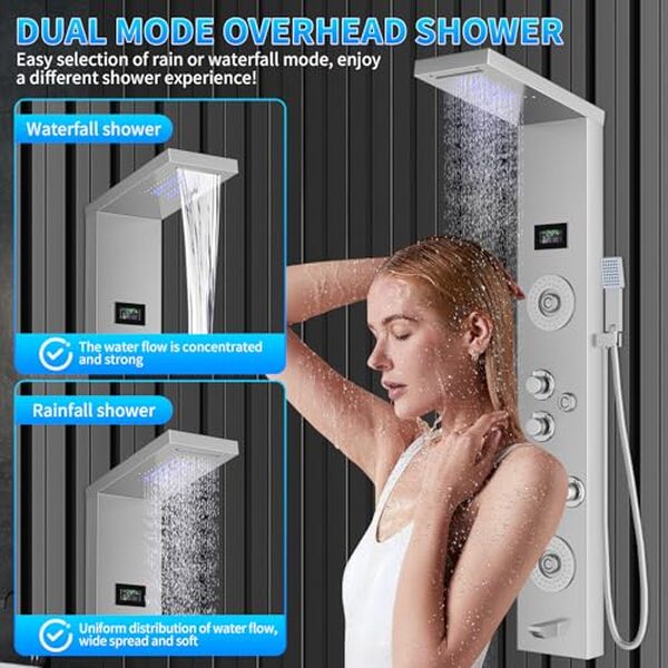 Découvrez notre test du panneau de douche LED avec écran LCD et jets de massage : un allié pour une expérience de douche inégalée avec confort et innovation.