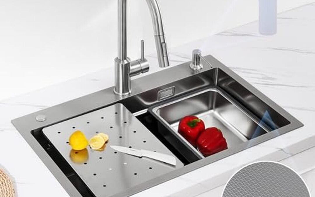 Test évier CECIPA 1 bac 70x45 cm avec égouttoir et planche