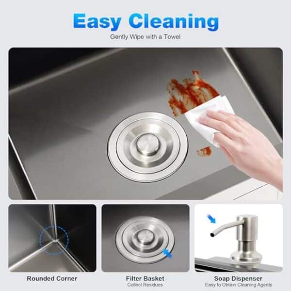 Découvrez notre test complet de l'évier autoportant inox à 2 bacs avec distributeur : praticité, design et efficacité réunis.