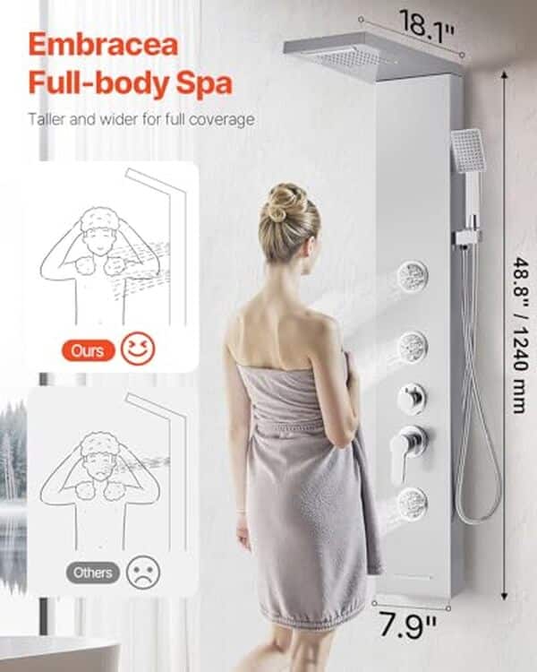 Découvrez notre analyse complète de la colonne de douche VEVOR en inox brossé : fonctionnalités, design moderne et confort d'utilisation. Transformez votre salle de bain en un espace de bien-être.