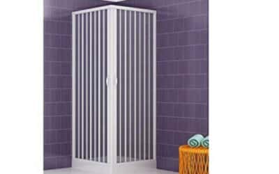 Test cabine de douche PVC entrée d&rsquo;angle 80 x 80 cm